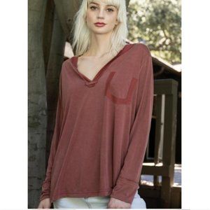 71038 POL Raw Hem Top